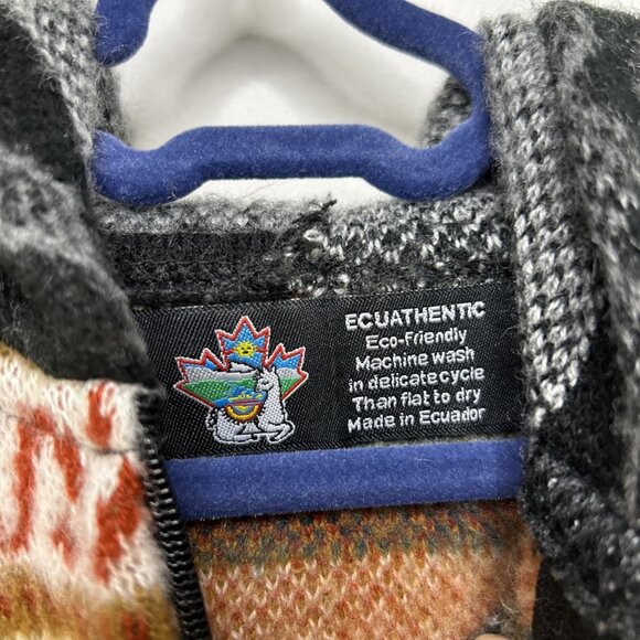 Alpaca Llama Wool Full Zip Hooded Baby/todder Size 0 Sweater Jacket Ecuador - Picture 2 of 6